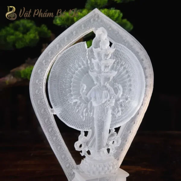 Tượng Quan Âm Thiên Thủ Lưu Ly Bạch Sắc 40cm-01